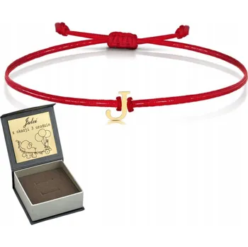 Náramek ZLATÝ ŠŇŮRKOVÝ NÁRAMEK S PÍSMENEM J 585 GRAVÍROVÁNÍ