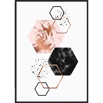 Obraz OBRAZ PLAKÁT V RÁMU 33x43 cm Geometrie P1365