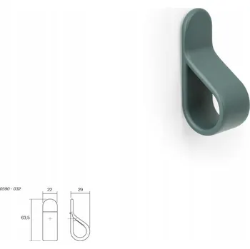 Nábytkové kování Nábytková úchytka VIEFE 0590 BELT rozteč 0, délka 22 lesní zeleň 0590022ZM3