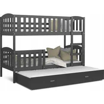 Dětská postel Patrová postel AJKmeble Kubuś 86 x 198 cm šedá