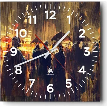 Hodiny Kuchyňské nástěnné hodiny 30x30 Město Skleněné hodiny do obýváku Moderní Tiché