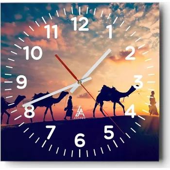 Hodiny Nástěnné hodiny do obýváku 40x40 Krajina Bezhluczne Skleněné hodiny Tiché