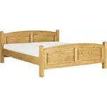 LK704-200 cm dřevěná rustikální postel z přírodní borovice Drewmax (Povrch přírodní vosk)