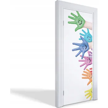 Fototapeta Samolepící dekorativní nálepka na dveře a nábytek Barevné ruce 75x205 cm