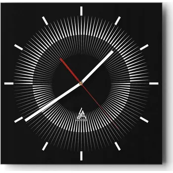 Hodiny Velké nástěnné hodiny na zeď 40x40 Tmavé skleněné hodiny Čtvercové Tiché