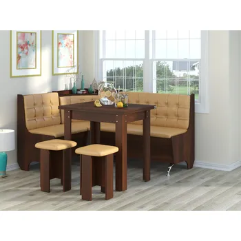 Slevadoma Rohová lavice MARSHAL Barva: wenge, Materiál: koženka - šedá