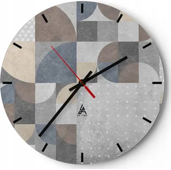 Hodiny Velké nástěnné hodiny 40x40 Abstrakce Skleněné hodiny Kulatý Tiché