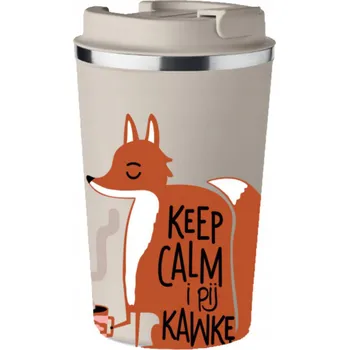 Obraz Termohrnek Premium s potiskem KEEP CALM PIJ KÁVU LIŠKA 350 ml KT_085