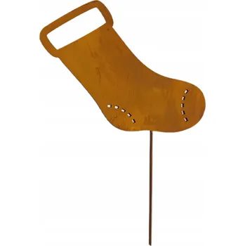 Vánoce Vánoční ozdobná kovová punčocha s efektem Corten