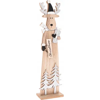 Obraz Dřevěná, přírodní figurka sob 39 Cm – DÁREK