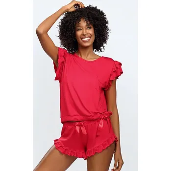 Dámské pyžamo DKaren set Lulu kr/r S-XL Červená L