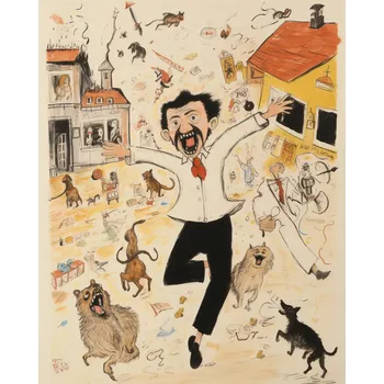 Plakát Plakát Chaos ve Městečku bez rámu 40 x 50 cm