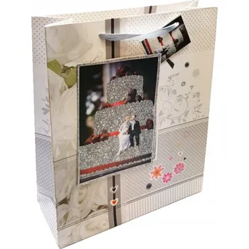 Dárková taška Dárková taška, ozdobná svatební, 32 x 26 x 10 cm