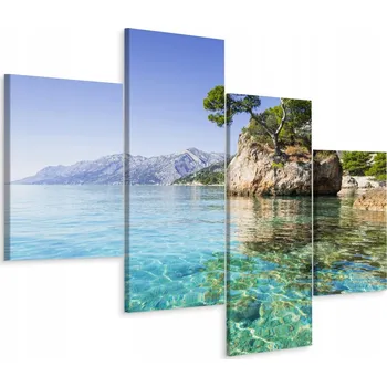 Obraz Čtyřdílný obraz Moře Skály krajina 3D 80x50