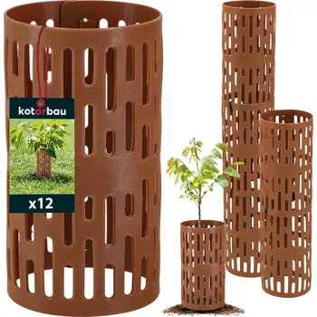 Pletivo Ochranný kryt kmene stromu hnědý 20 cm sada 12 ks. - 12 ks. \ 20 cm / hnědá