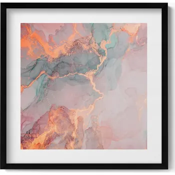 Obraz Dekorativní nástěnný obraz s grafikou v černém rámu Textura Mramoru 50x50 cm