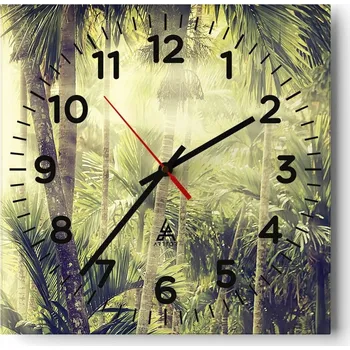 Hodiny Nástěnné hodiny do obýváku 40x40 Krajina Bezhluczne Skleněné hodiny Tiché