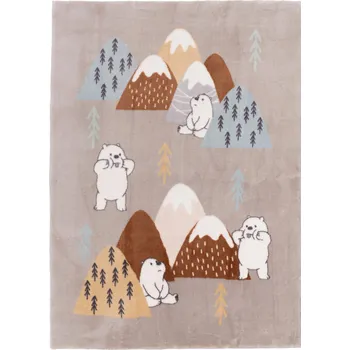 Koberec KOBEREC MODERNÍ MĚKKÝ PLYŠOVÝ 80 X 150 MAXIMO MEDVÍDEK ŠEDÝ DĚTSKÝ