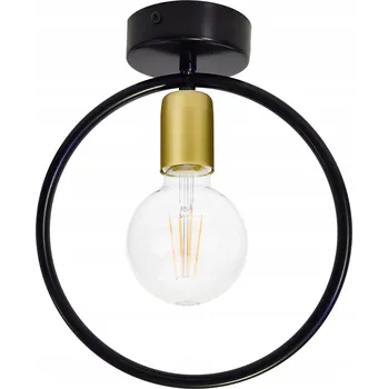 Stropní svítidlo stropní svítidlo pevné kruhové černé zlaté Loft pro žárovku E27 Edison
