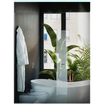 Zrcadlo Industriální Dekorativní LED Zrcadlo na Zeď do Obývacího Pokoje Ložnice 80x60 cm