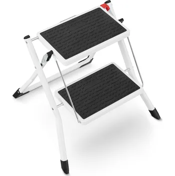 Železářství Žebřík ocelový skládací schůdky pro domácnost HIGHER 2 stupně 150 kg