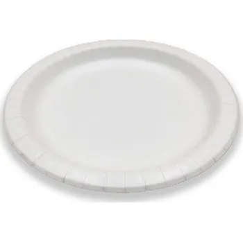 Talíř Papírové talíře Plast 26 cm bílé, 50 kusů