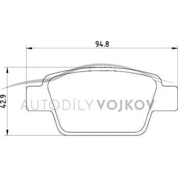 Brzdová destička Brzdové destičky zadní (komplet s montážním materiálem) Fiat Multipla