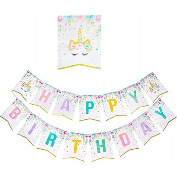 Banner Girlanda Happy Birthday Jednorožec Narozeniny