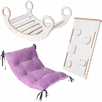 Dětská houpačka Montessori Houpačka set + stěna + skluzavka + Polštář DŘEVĚNÝ CERTIFIKÁT