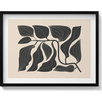 Obraz Obraz dekorace na zeď Minimalistická ilustrace listů rostliny 80x60 cm