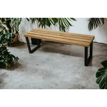 Zahradní lavice Lavice L1, Rozměr desky: 1300x450 (mm), Barva desky: 3072 - jantarová, Barva podnože: Černá