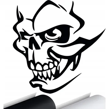 Samolepicí dekorace na vozidlo SAMOLEPKA na auto STRAŠIDLO DÉMON LEBKA HRŮZOSTRASNÁ 15x15