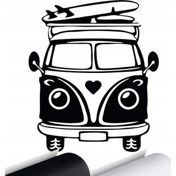 Samolepicí dekorace na vozidlo SAMOLEPKA na auto VOLKSWAGEN VAN TRAVEL 13x15