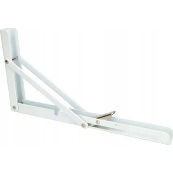 Držák na polici Skládací policový držák 300 bílý - 300 mm