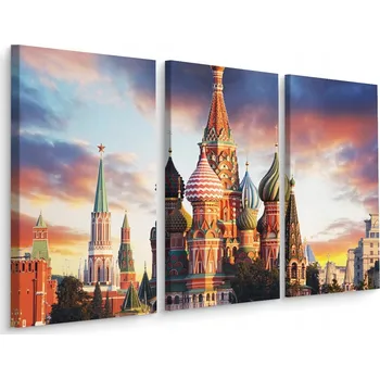 Obraz Obraz 3dílný RUSKO Moskva Kreml 3D efekt 60x40