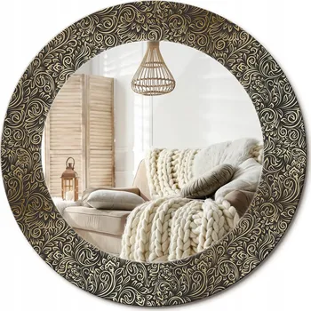 Zrcadlo Zrcadlo s potiskem do koupelny ložnice obývacího pokoje Květinový ornament 50 cm