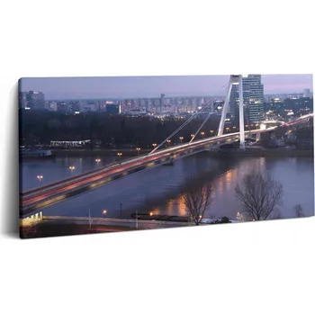 Obraz Foto Obraz Na Plátně Most UFO přes Dunaj v Bratislavě 100x50 cm