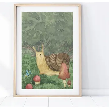 Plakát Plakát obrázek pro děti Hlemýžď 50 x 70 cm