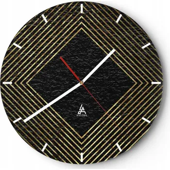 Hodiny Nástěnné hodiny do kuchyně 30x30 Art Deco Skleněné hodiny do obýváku Loft Tiché