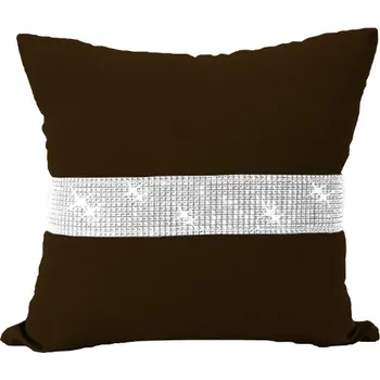Povlak na dekorativní polštářek Dekorační povlak na polštář 40x40 HNĚDÝ s цирконами