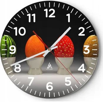 Hodiny Nástěnné hodiny do obýváku 40x40 Abstrakce Kulatý Skleněné hodiny Loft Tiché