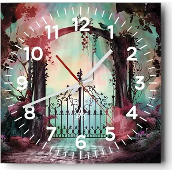 Hodiny Kuchyňské nástěnné hodiny 30x30 Fantasy Skleněné hodiny do obýváku Moderní Tiché