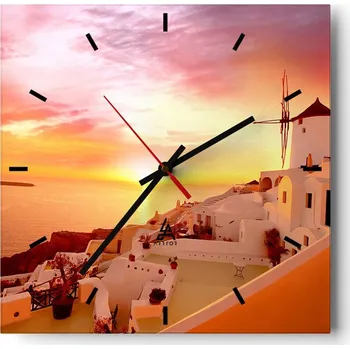 Hodiny Velké nástěnné hodiny 40x40 Krajina Skleněné hodiny Tiché