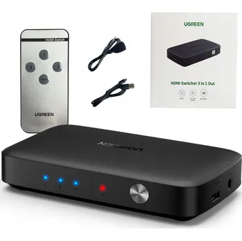 Switch HDMI PŘEPÍNAČ SWITCH 3v1 4K 3840x2160 ČERNÝ