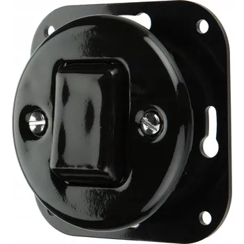 vypínač Keramický křížový vypínač pod omítku, jednoduchý, černý K1-R140QX