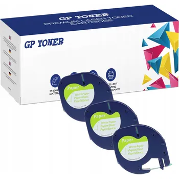 Pásek do tiskárny 3x Páska do DYMO LetraTag 12mm x 4m bílá 59421