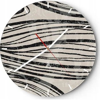 Hodiny Velké nástěnné hodiny 40x40 Abstrakce Skleněné hodiny Kulatý Tiché
