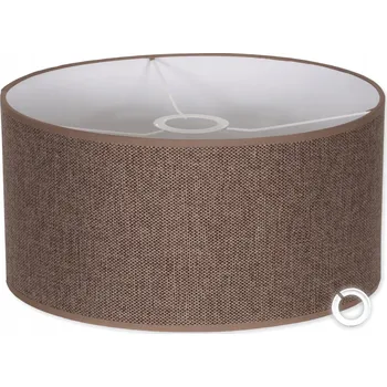 Obraz Lněné stínidlo rustikální klasické válcové E27 E14 35 cm HNĚDÝ LEN