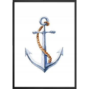 Obraz Plakát v černém rámu do obýváku, ložnice 50x70 kotva moderní obraz