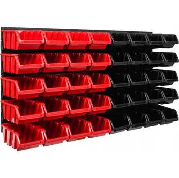 Obraz Dílenská nástěnná deska 39 x 78 cm + 40 boxů/úložných nádob